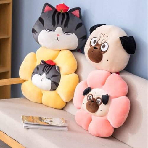 New Style Lovely Flower Cat Plush Toy Soft Cartoon Stuffed Animal Shapi Dog Doll Kids Sleeping Children Birthday Presents
