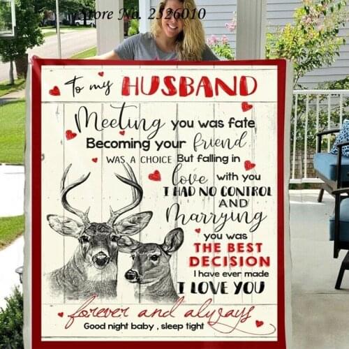 Throw Blanket TO My Husband Letter Blanket 3D Print Sherpa Blanket on Bed Home Textiles Blanket HBTY XMAS Gift 11