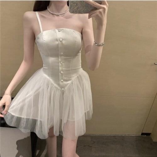 Sexy white solid color Sling Dress Women Backless square collar Neck A-line Summer Beach Dress Female Holiday Short Robe