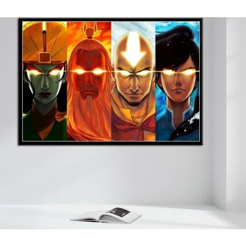 The Last Airbender poster Hot Cartoon Movie Anime Art Canvas Painting Poster Wall Home Decor