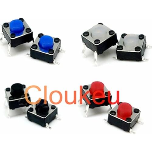 6x6x5 Touch On/Off Transparent silicone Push Button Switch 6*6*4.3mm 4pin copper feet