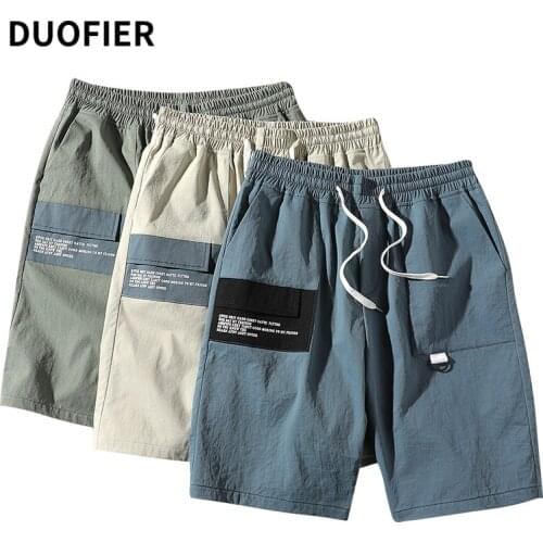 Mens Summer Breeches Shorts Knee Length Elastic Waist Short Pants 2021 Men Clothing Daily Casual Homme Sweat Shorts Streetwear