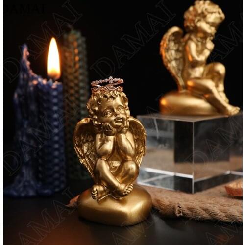 Nordic Golden Angel Cabochon Angel Creative Resin Embellishment Figurine Dinner Desktop Decorative Ornaments Home Decoration