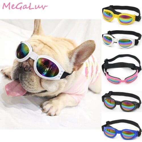6 Colors Foldable Pet Dog Glasses Medium Large Dog Pet Eyewear Waterproof Dog Protection Goggles UV Sunglasses Pet Supplies
