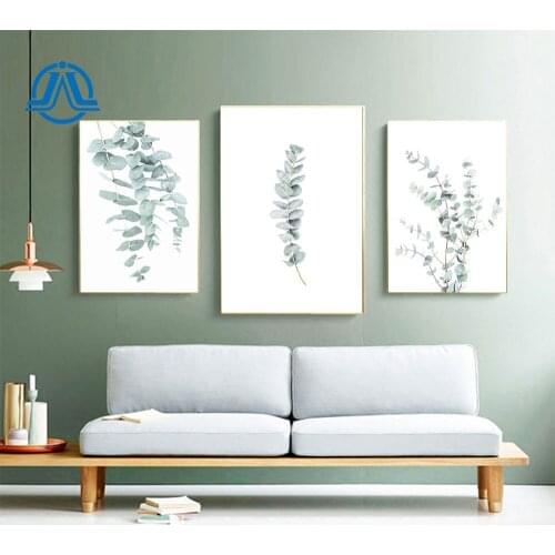 Modern Green Leaves Picture Nordic Canvas Painting Minimalist Posters And Prints Simple Plants Wall Art For Living Room Decor