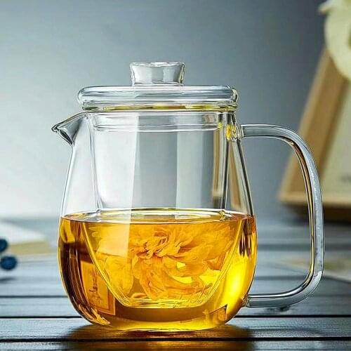 Heat Resistant Glass Teapot With Infuser Heated Container Tea Pot Strainer Kettle Square Filter Baskets Tea Infuser Water Jug