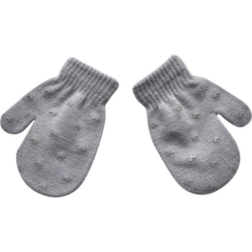 Knitted Thick Baby Gloves Winter Children Star Love Heart Print New Warm Gloves Kids Kawaii Full Finger Gloves Children Gloves