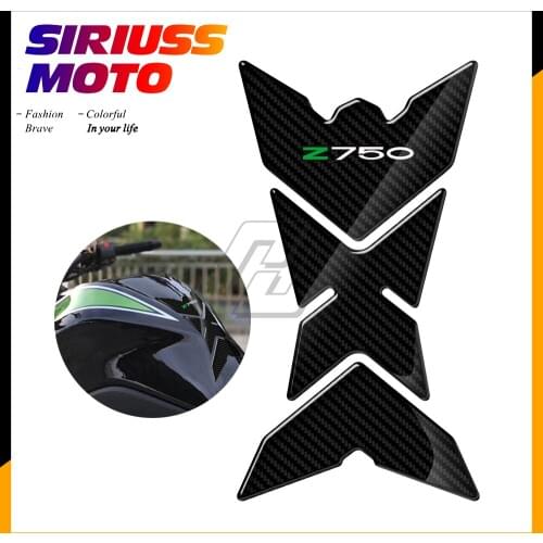 3D Motorcycle Gas Tank Pad Protector Decals Case for Kawasaki Z750 Z750R Carbon Look