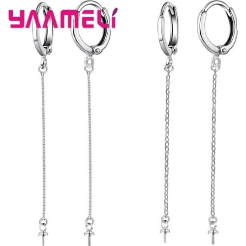 Long Tassel Chain Drop Sticker Dangle Earrings 925 Sterling Silver Ear Line Earrings Chain For Bail Connector Jewelry Makings