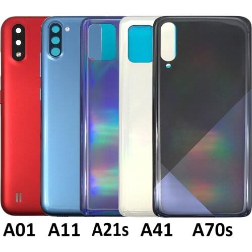 10Pcs For Samsung Galaxy A01 A11 A21S A41 A70S Back Battery Cover Glass Rear Door Housing Case Replacement STICKER Adhesive
