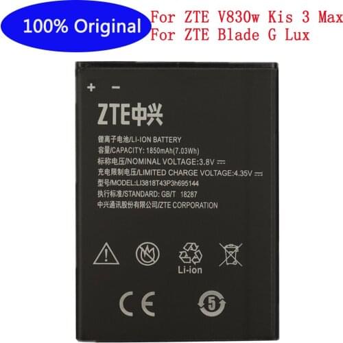 100% Original High Quality 1850mAh Li3818T43P3h695144 Battery For ZTE V830w Kis 3 Max For ZTE Blade G Lux Mobile Phone Battery