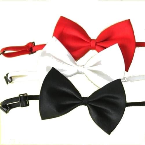Bowtie Neckwear Fashion Bow Tie Children Solid Butterfly Polyester Pet Dog Bowknot Red Black Mens Accessories