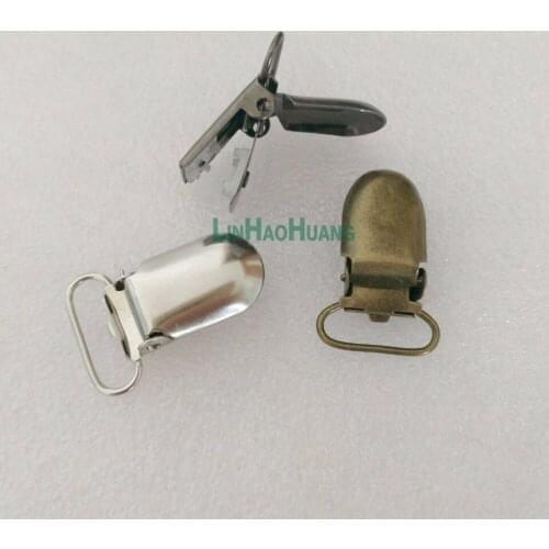30pcs/lot 20mm 0.79inch metal suspender clip holder for trousers belt pacifier cilps silver/Black nickle/Bronze free shipping
