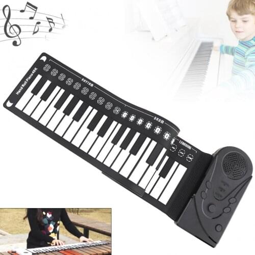 49 Keys Electronic Portable Silicon Flexible Hand Roll Up Piano Built-in Speaker Children Toys Keyboard Organ