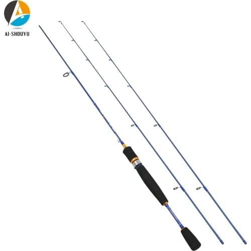 AI-SHOUYU New Carbon Trout Lure Rod UL Power Spinning Fishing Rod 2 Tips Fishing Pole Extra Light Lure Fishing Rod
