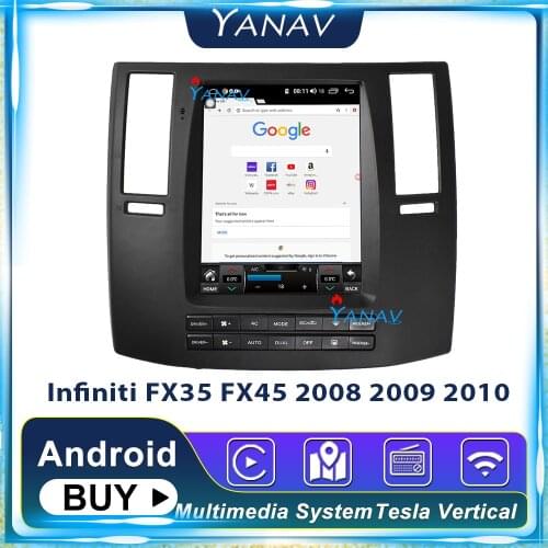 Android 10.0 car stereo Tesla style For Infiniti FX35 FX45 2008 2009 2010 car autoradio audio multimedia player GPS navigation