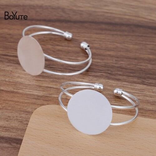 BoYuTe (5 Pieces/Lot) 65*60MM Metal Brass Bracelet with 25MM 30MM Flat Base Handmade DIY Jewelry Accessories Materials