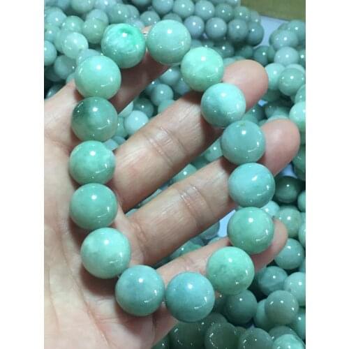 Natural Myanmar jade beads bracelet banglehand-carved jadite jade beads bracelets men jade jewelry jade gift high quality 15mm
