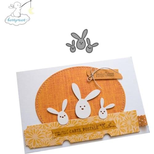 CH Three Cute Rabbit Metal Cutting Dies Embossing Scrapbooking Stencil Craft Cut Dies For DIY Card Crafts Handmade