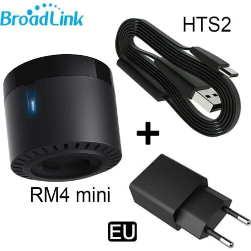 EU AU UK BroadLink RM4 Mini with Temperature sensor HTS2 WiFi IR Smart TV Controller for Smart Home Automation for Alexa Google