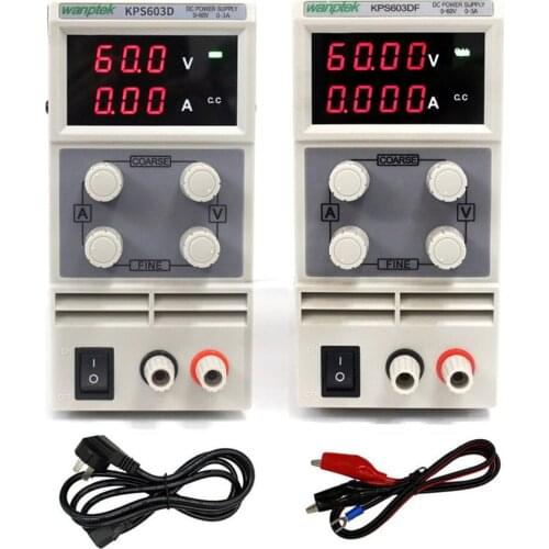 KPS603D/DF Adjustable High Precision Double LED Display Switch DC Power Supply Protection Function 60V3A 110V-220V lab Equipment