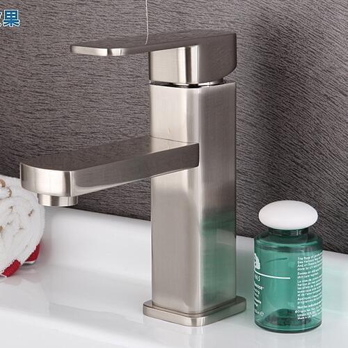 Brass bathroom basin faucet single hole, Brushed basin faucet mixer with pull out, Copper sink basin faucet water tap kitchen