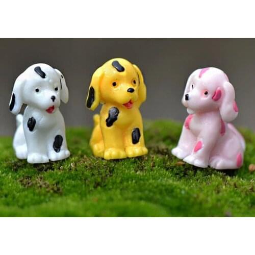 Mini Spotty Dog Animal Model Decoration Figurine Home Decor Miniature Craft Micro Garden Fairy Ornament DIY Accessories