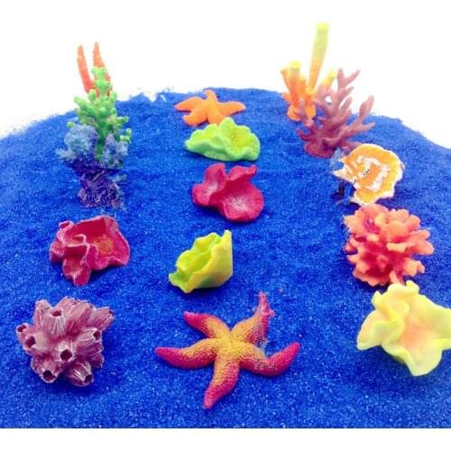Mini Simulated Corals Aquarium Artificial Coral Plants Resin Fish Tank Decor Vivid Coral Plant Creature Starfish Ornaments 2021