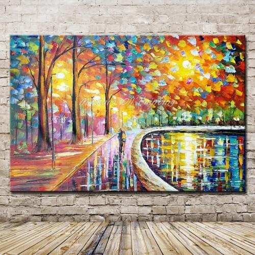 Mintura Art New Hand Painted Knife Landscape Oil Painting on Canvas For Living Room Home Decor Wall Art Picture Canvas Paintings