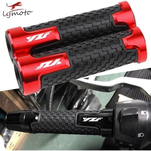 Motorcycle Rubber Carbon Plastic Hand Grips Handgrips For Yamaha YZF R1 R3 R15 R25 R125 R6 7/8" 22mm Handlebar Grips Accessories