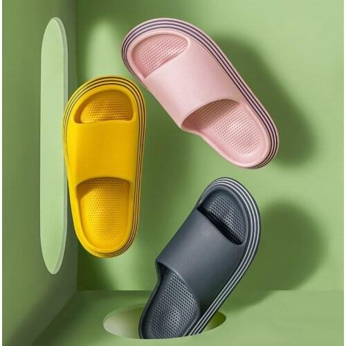 Bathroom Non-slip Slippers Fashion Thick Sole Soft EVA Indoor Slide Sandals Casual Beach Unisex Platform Men Women Home Shoes