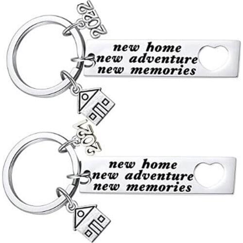 2020 2021 New Home New Adventures New Memories Keychain Housewarming Gift for New Homeowners House Keyring First Home Key Chain