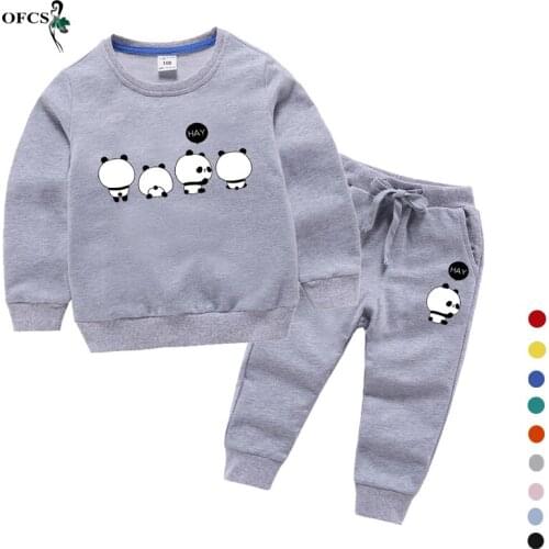 Newborn Sports Suit For Boys Girls 2PCS/Set 2-12Y Childrens Suit Cotton T-Shirts+ Pants Kids Sportswear Tracksuit Warm Clothing