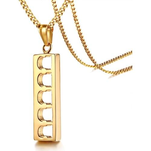 New Fashion Personality Mens Necklace Roman Column Hollow Pendant Geometric Choker Charm Men Long Chains Jewelry Good Male Gift