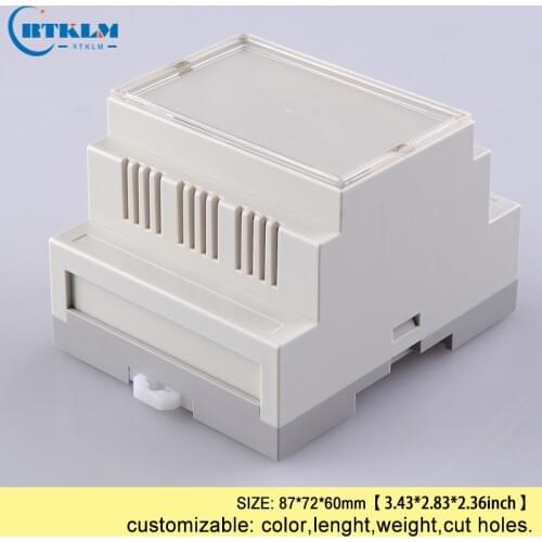 Industrial din rail plastic enclosure abs electronic project cases diy din rail box wire junction box custom plc box 87*72*60mm