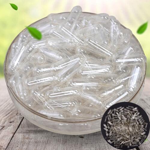 1000Pcs Wholesale Transparent Empty Gelatin Capsules Pill Vcaps Clear Halal Separated Box New