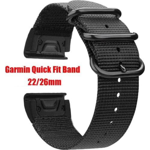Nylon Watch Strap for Garmin Fenix 5X 5 3 3HR D2 S60 GPS Watch Release Quick fit 26 22MM Wrist Band Strap for Forerunner 935 945