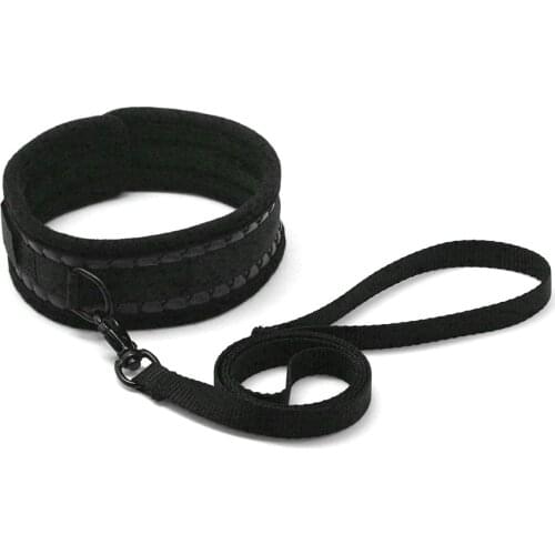 Sexy Punk Faux Leather Collar with Leash BDSM Bondage Fetishs Necklace Adult Lingerie Sex Accessories for Woman Jeux Sexuel
