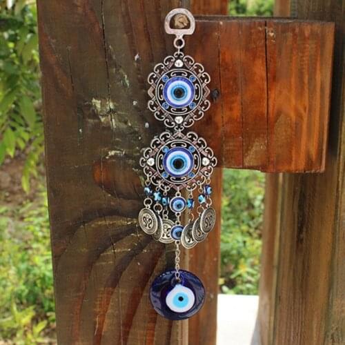 T3EC Turkish Blue Evil Eye Amulets Wall Protection Hanging Lucky Pendant Garden Home Decorations Good Luck Blessing Gift