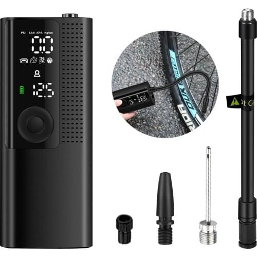 User-friendly Interface Portable Emergency Lighting Car Multi-purpose Tire Pump Rechargeable Intelligent Pressure Detection