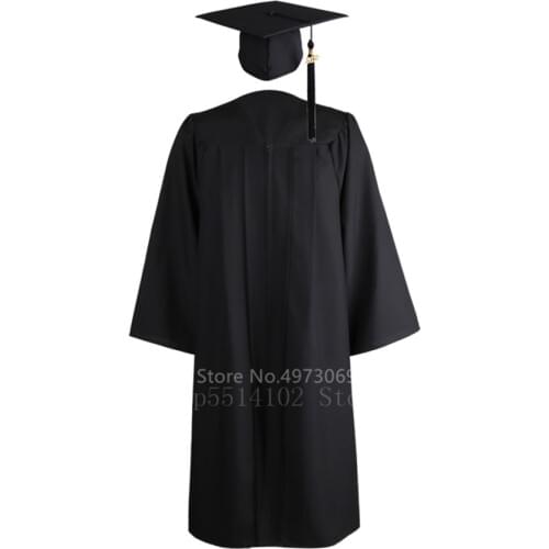 2020 2PCS Unisex American University Student Graduation Uniform Adult Academic Dress for Women Men Bachelor Gown Hat Set Costume