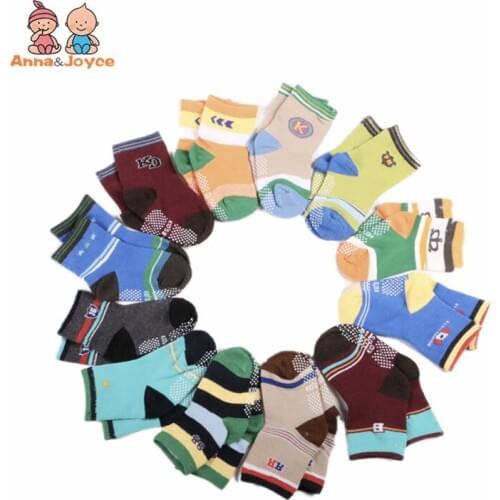 12pairs/lot Kids Socks Baby New Born Boy CasualInfantil Baby Slippers,Anti Slip Socks Floor Atws0006