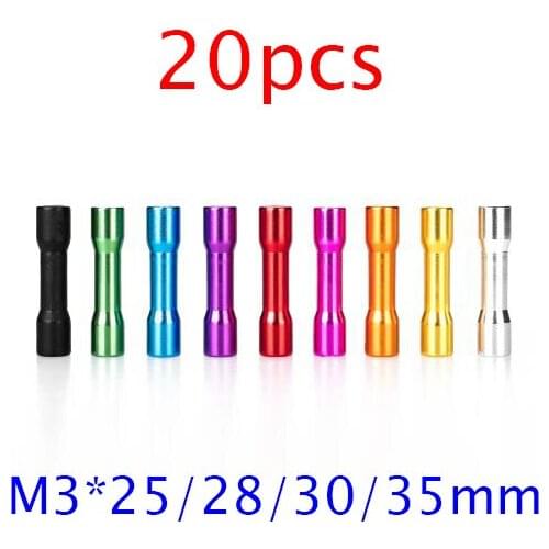 20PCS M3*25/28mm Aluminum Spacers Standoff Pillar Colorful Aluminum Alloy Column for FPV RC Drone Flight Quadrocopter