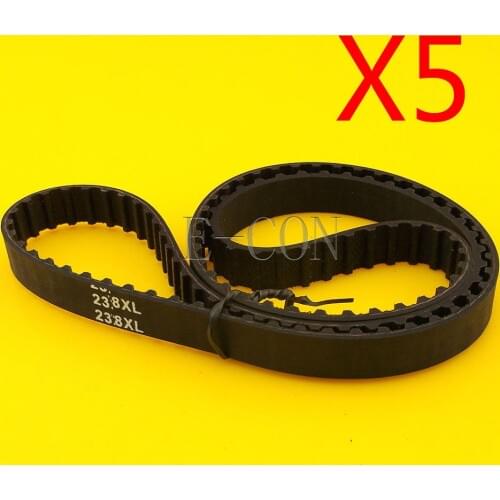 5pcs 238XL Timing Belt L039 119Teeth Width 0.39inch(10mm) XL Positive Drive Pulley for CNC Stepper Motor and Engraving Machine