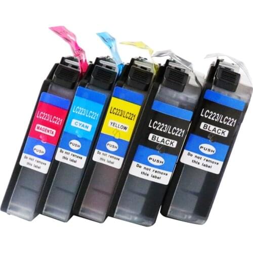 5 Pcs LC223 Ink Cartridge LC 223 LC223XL Compatible For Brother MFC-J5320DW MFC-J5620DW MFC-J5625DW MFC-J5720DW Printer