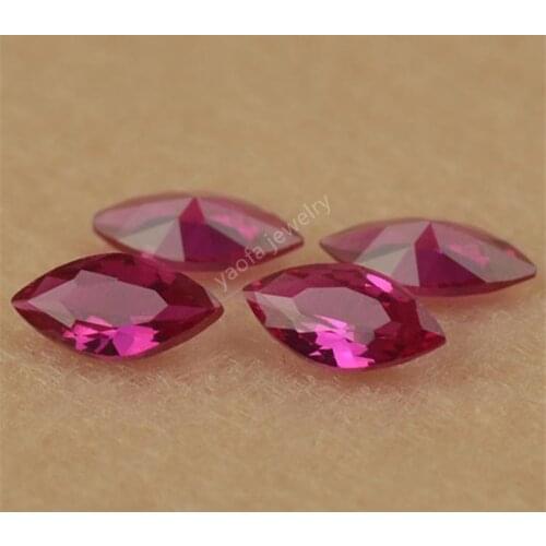 5A 1.5x3mm~10x20mm Hardness9 5# Red Corundum Marquise Shape Cut gems Beads Synthetic Corundum Stone Loose Gems For DIY Jewelry