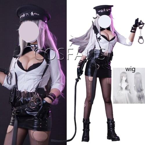 Anime!Azur Lane Gangut Warden Change Clothes Firm Performer Sexy Lovely Uniform Cosplay Costume Halloween Cosplay costume wig