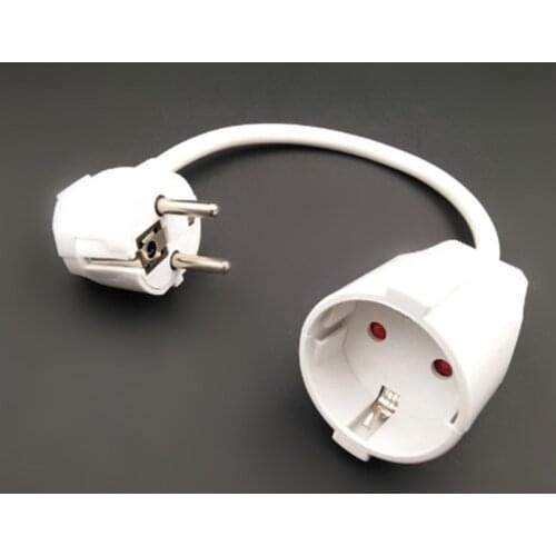 White 0.3M EU German plug socket extension power cable IEC320 16A 250V male to female server power cord 0.75 square