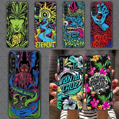 Santa Cruz Skateboards Phone case For Xiaomi Redmi Note 7 7A 8 8T 9 9A 9S 10 K30 Pro Ultra black art coque tpu shell silicone