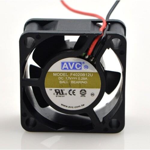 FOR AVC F4020B12U 12V 0.28A 4CM 40202 Line High Volume Double Ball Cooling Fan